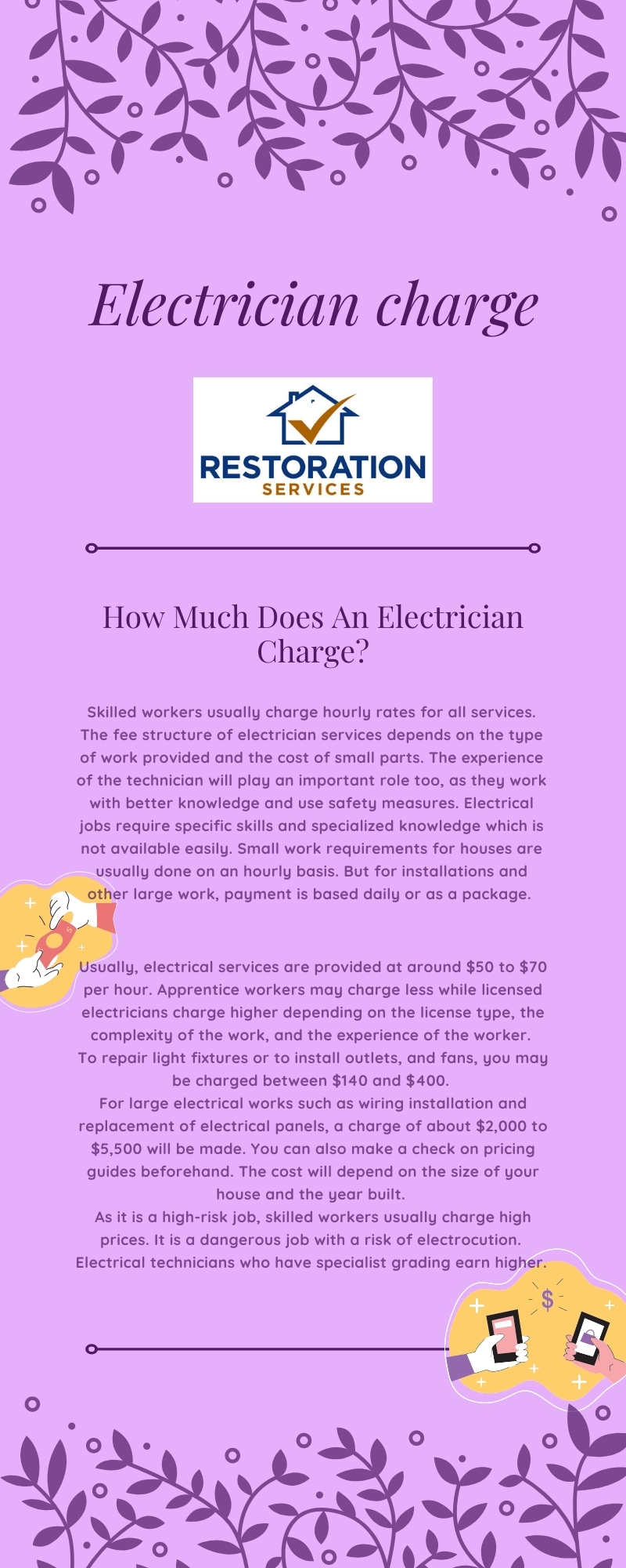 Electrician charge